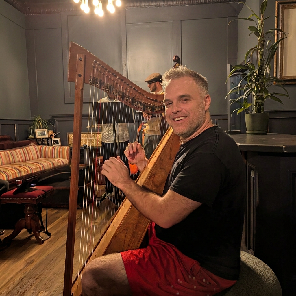 TweakUnique playing the harp